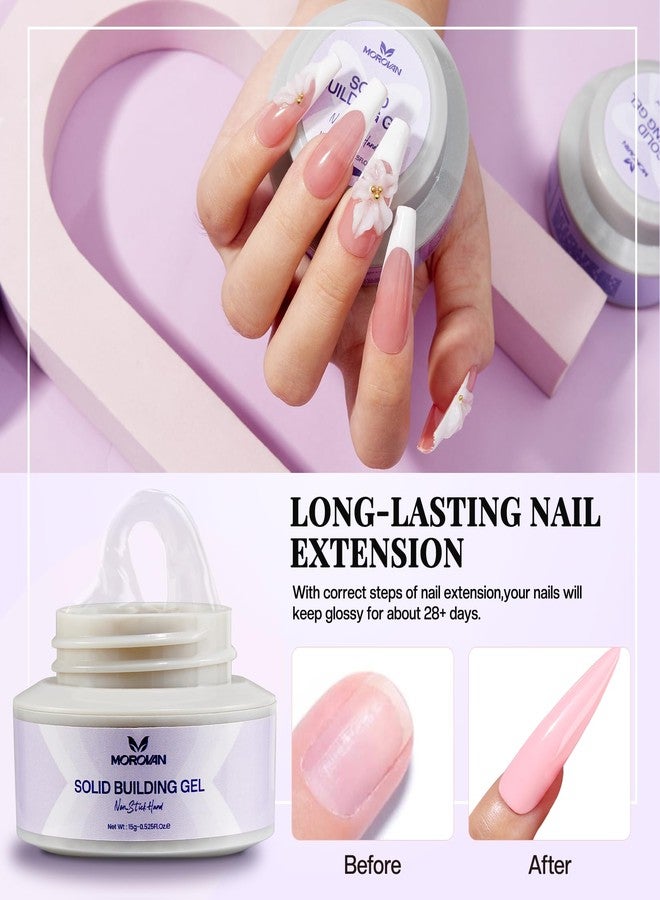 Morovan Solid Builder Gel Kit: 5 Color Series Builder Gel for Nails 3D Sculpting Carving Nail Art Non-Sticky Hard Gels for Nail Extension Manicure DIY at Home and Salon - Image 5